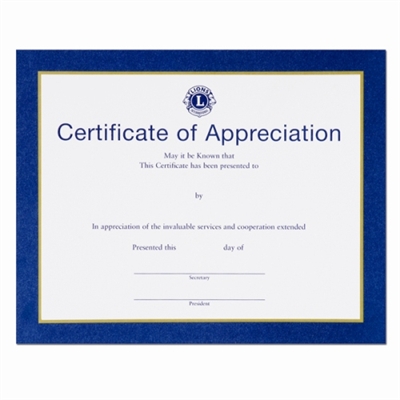 Certificate of Appreciation